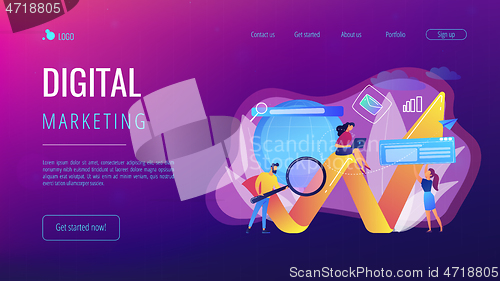 Image of Digital marketing concept landing page.