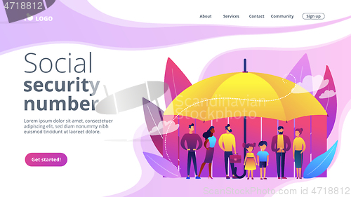 Image of Social insurance concept landing page.