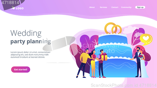 Image of Wedding party concept landing page.