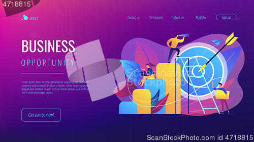 Image of Business opportunity concept landing page.