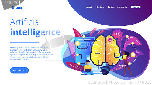 Image of Artificial intelligence concept landing page.