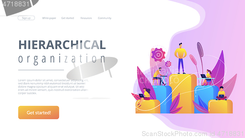 Image of Business hierarchy concept landing page.