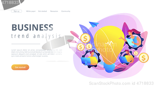 Image of Business trend analysis concept landing page.