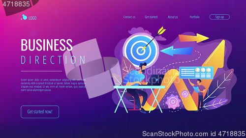 Image of Business direction concept landing page.