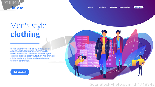 Image of Men style and fashion concept landing page.