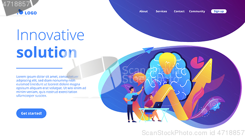 Image of Innovative solution concept landing page.