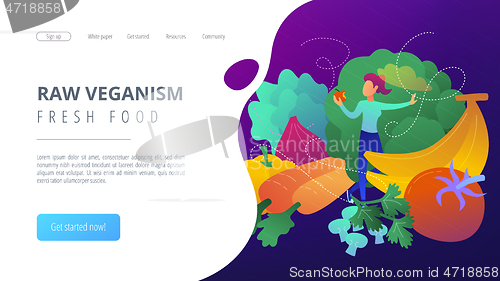 Image of Raw veganism and fresh food landing page.