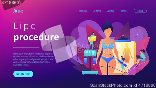 Image of Liposuction concept landing page.