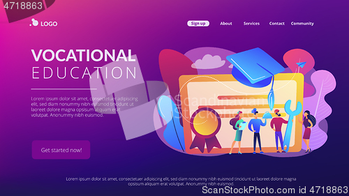 Image of Vocational education concept landing page.