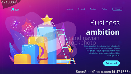 Image of Business ambition concept landing page.