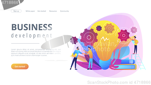 Image of Business idea concept landing page.