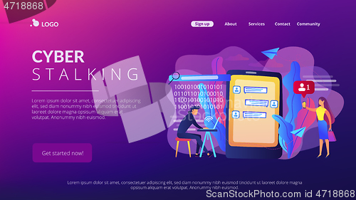 Image of Cyberstalking concept landing page.