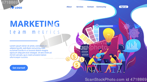 Image of Digital marketing team concept landing page.