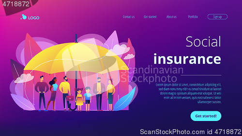 Image of Social insurance concept landing page.