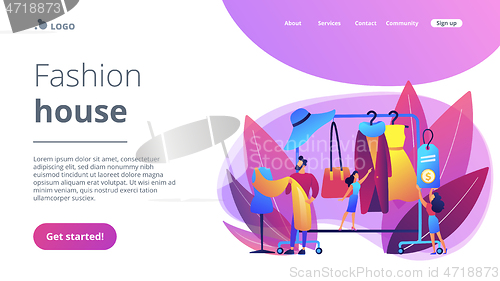 Image of Fashion house concept landing page.