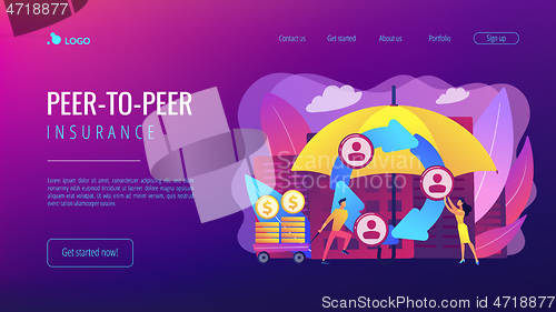 Image of Peer-to-Peer insurance concept landing page.