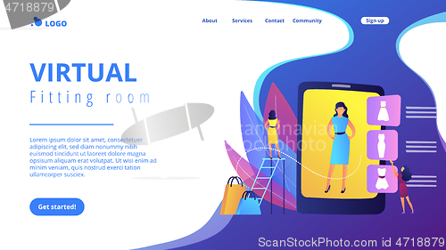 Image of Virtual fitting room concept landing page.