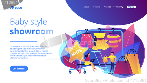 Image of Kids fashion concept landing page.