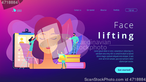 Image of Face lifting concept landing page.
