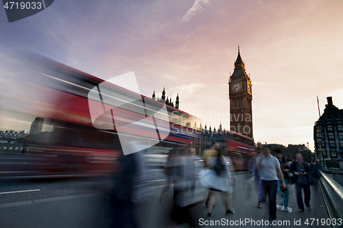 Image of Traffic on Westminster Bridge with Big Ben in background