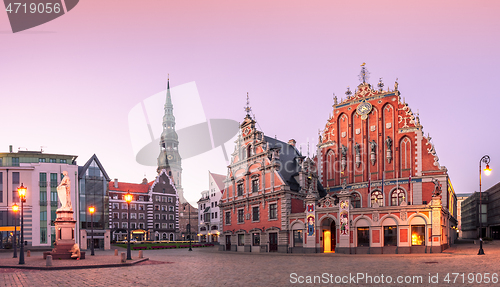 Image of City Hall Square Riga old Town, Latvia