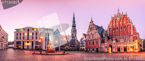 Image of City Hall Square Riga old Town, Latvia