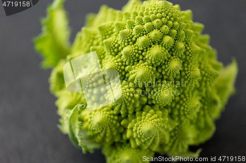 Image of close up of romanesco broccoli on table