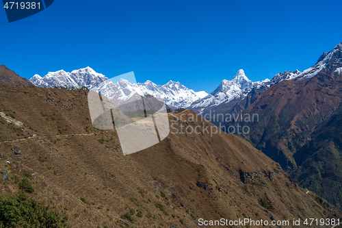 Image of Everest, Lhotse and Ama Dablam summits