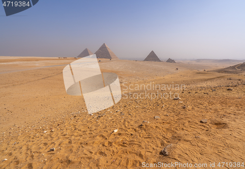 Image of Pyramids of Giza near Cairo Egypt