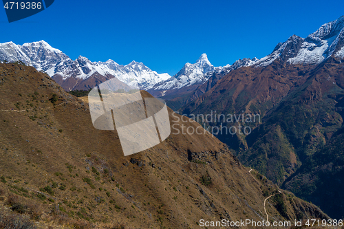 Image of Everest, Lhotse and Ama Dablam summits