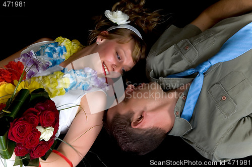 Image of Young happy wedding couple