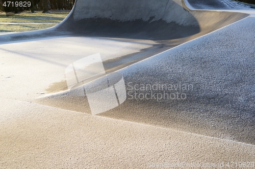 Image of skate ground covered with first snow