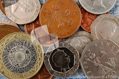 Image of many british coins of different denominations