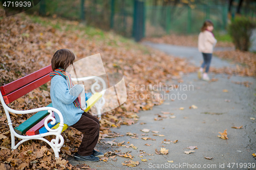 Image of realationship break concept with couple of kids