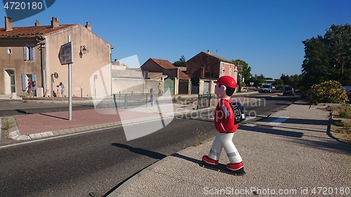 Image of MORNAS, FRANCE - JULY 19, 2020: City view in Mornas, France on a beautiful summer day