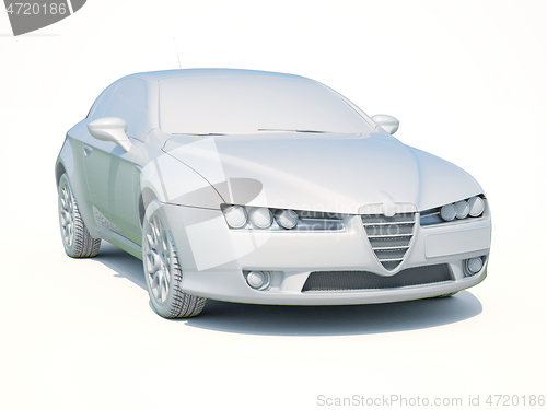 Image of 3d Car White Blank Template