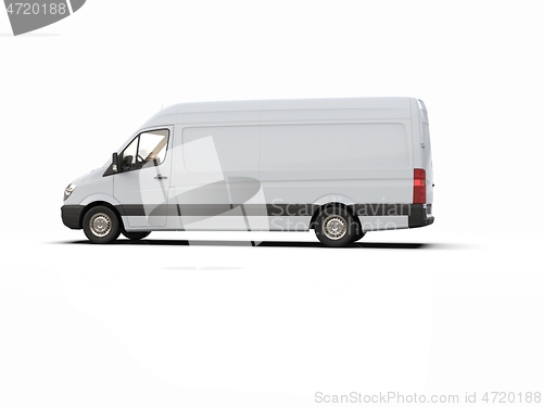 Image of White Commercial Delivery Truck isolated on White Background