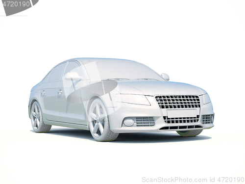 Image of 3d Car White Blank Template