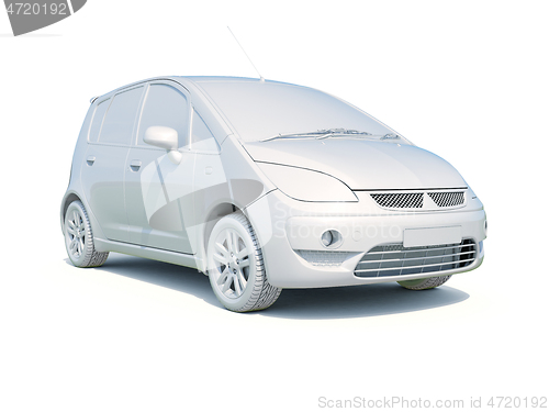 Image of 3d Car White Blank Template