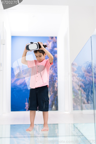 Image of kid at home wearing vr glasses