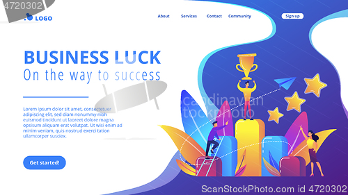 Image of Key to success concept landing page.