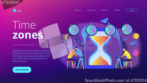 Image of Time zones concept landing page.