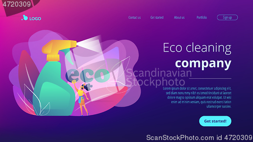 Image of Green cleaning concept landing page.