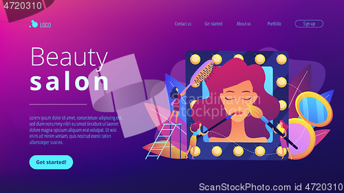 Image of Beauty salon concept landing page.