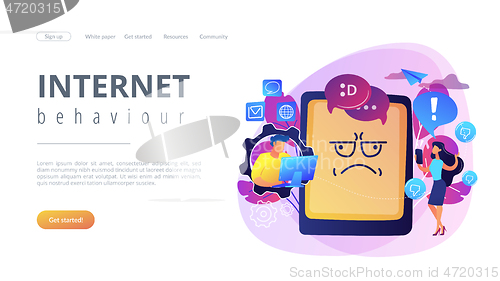 Image of Internet trolling concept landing page.