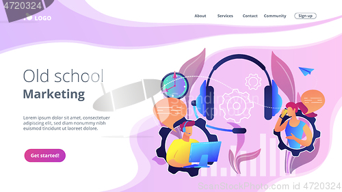 Image of Cold calling concept landing page.