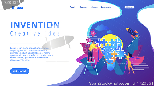 Image of Creative idea concept landing page.