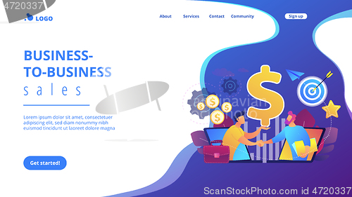 Image of Business-to-business sales concept landing page.