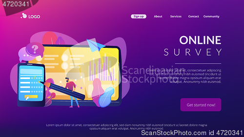 Image of Online survey concept landing page.