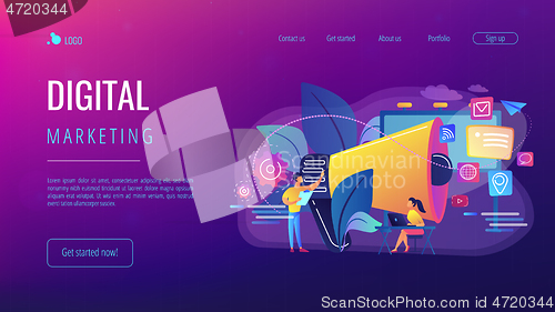 Image of Marketing concept landing page.